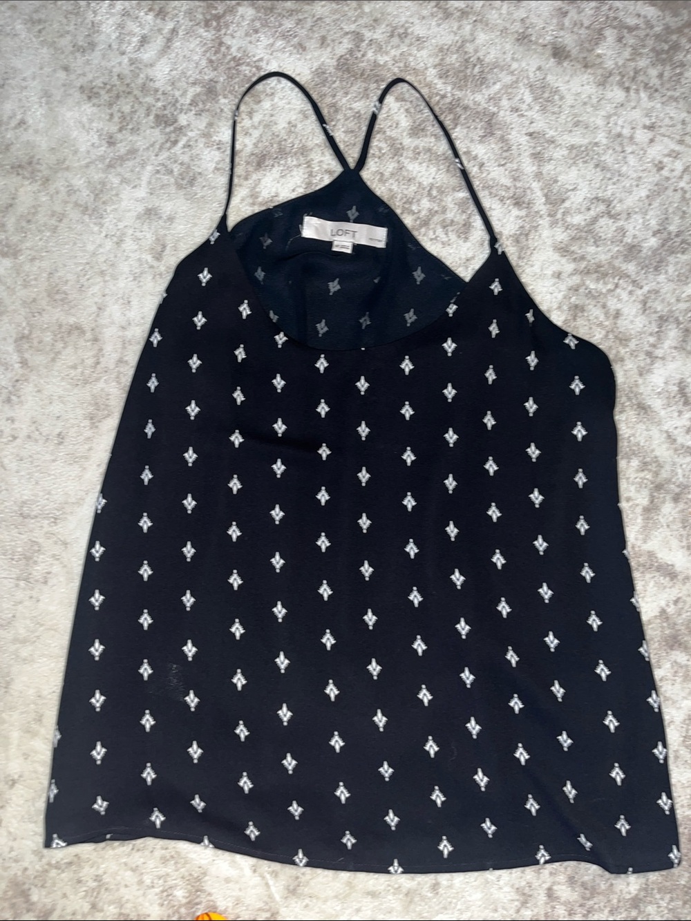 LOFT Black Diamond-Print Racerback Cami